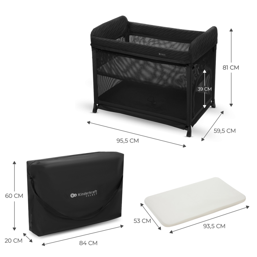 KINDERKRAFT SELECT - Kinder-Reisebett MOON DREAM schwarz