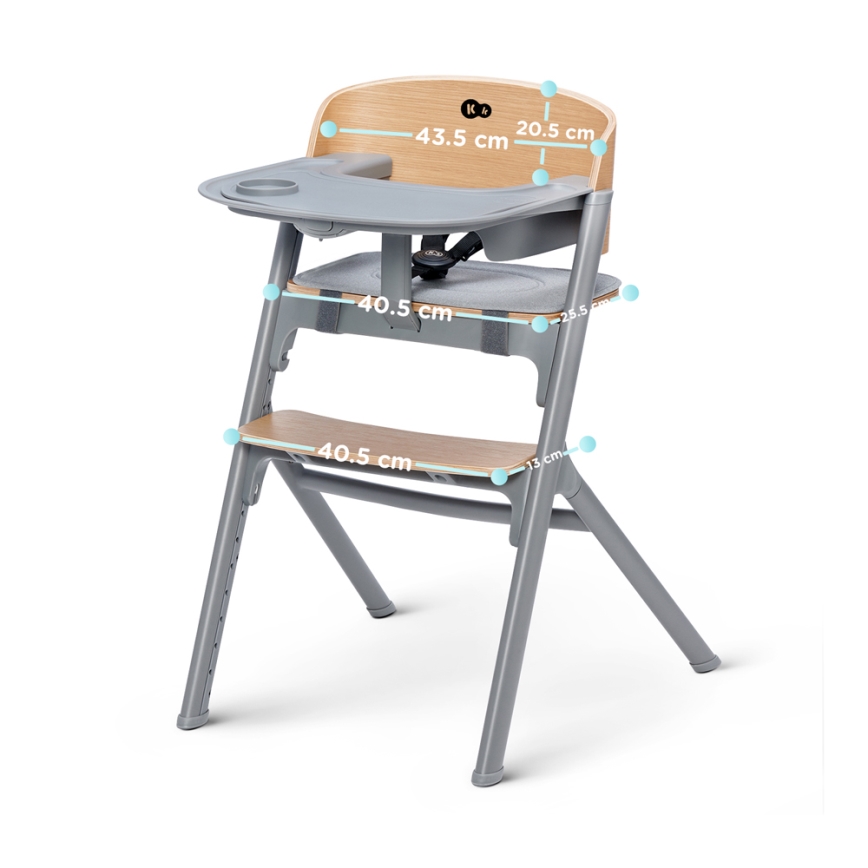 KINDERKRAFT SELECT - Kinderhochstuhl 3-in-1 LIVY Premium Eiche + Babywippe CALMEE
