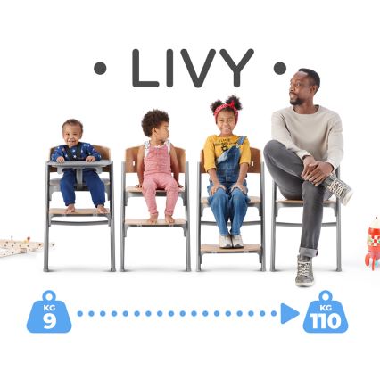 KINDERKRAFT SELECT - Kinderhochstuhl 3-in-1 LIVY Premium Eiche