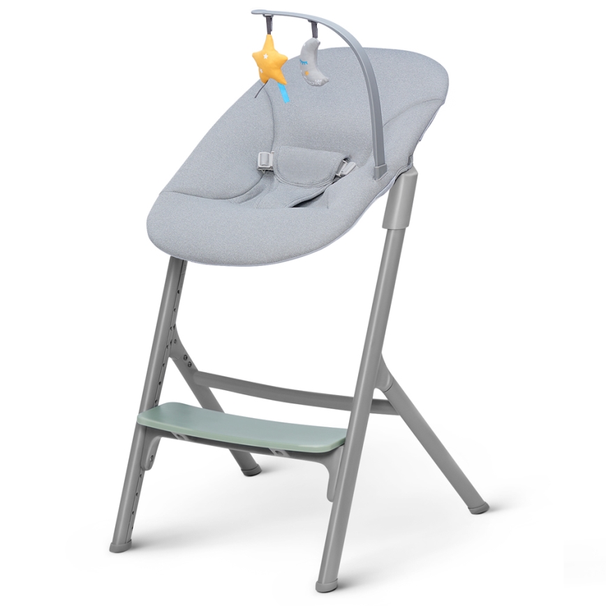 KINDERKRAFT SELECT - Kinderhochstuhl 3-in-1 LIVY Premium Olivegrün + Babywippe CALMEE