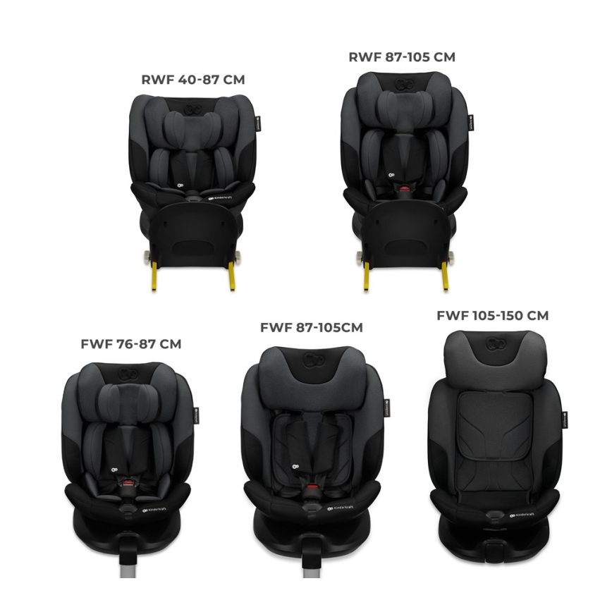 KINDERKRAFT SELECT - Kindersitz I-FIX (40-150 cm) Graphit-Schwarz