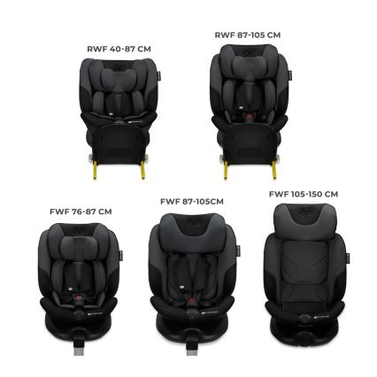 KINDERKRAFT SELECT - Kindersitz mit drehbarer I-FIX-Basis (40-150 cm) Graphit-Schwarz