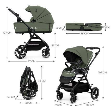 KINDERKRAFT SELECT - Kinderwagen 2in1 YOXI Mystic grün