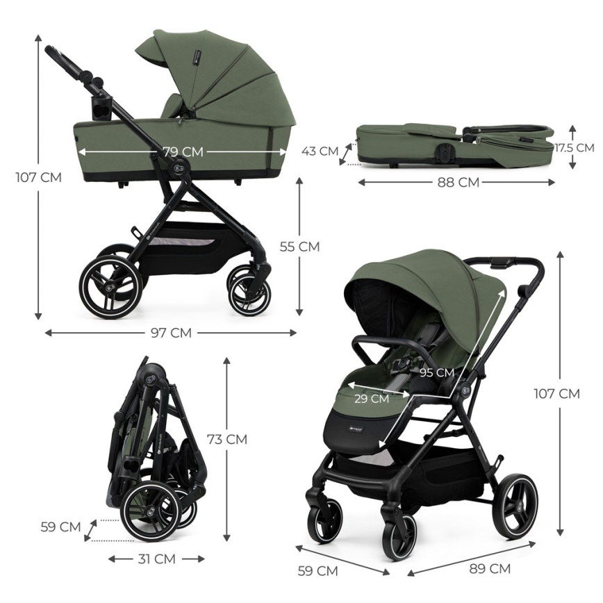 KINDERKRAFT SELECT - Kinderwagen 2in1 YOXI Mystic grün
