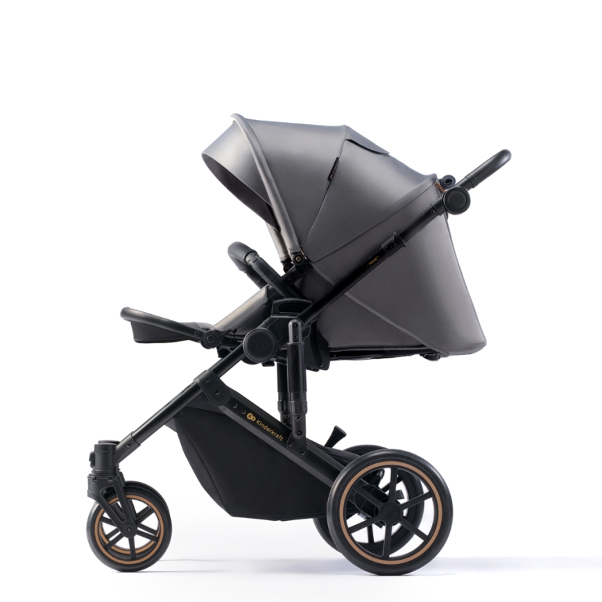 KINDERKRAFT SELECT - Kombi-Kinderwagen 3in1 PRIME 2 Premium Shadow grau + Auto-Kindersitz