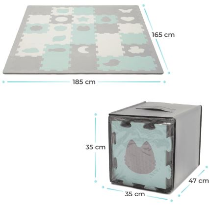 KINDERKRAFT – Schaumstoffpuzzle LUNO 30 Stück grau/mint