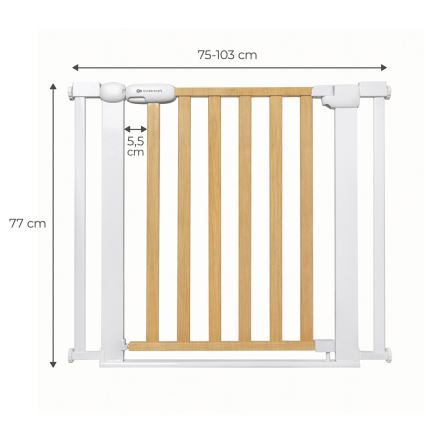 KINDERKRAFT - Sicherheitsbarriere LOCK&GO 75-103 cm Kiefer