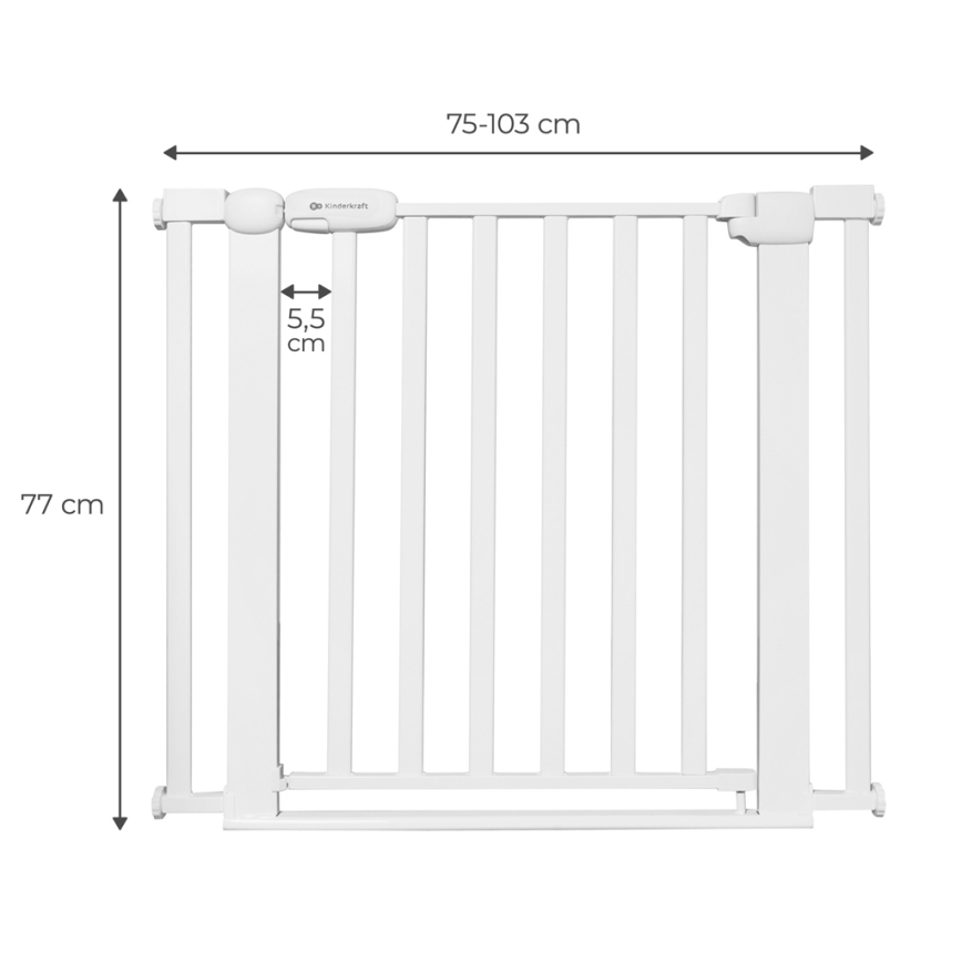 KINDERKRAFT - Sicherheitsbarriere LOCK&GO 75-103 cm weiß