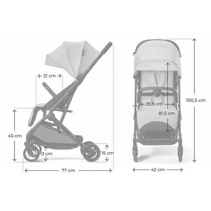 KINDERKRAFT - Sport-Kinderwagen INDY 3 Urban Grey