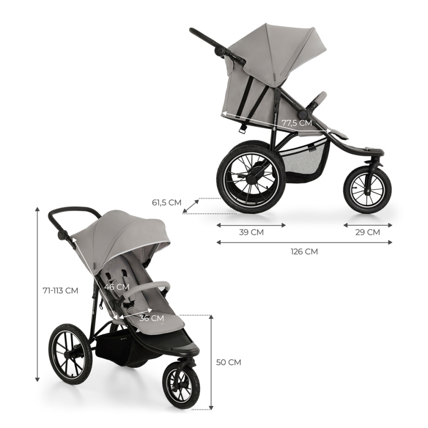 KINDERKRAFT - Sportkinderwagen HELSI2 grau