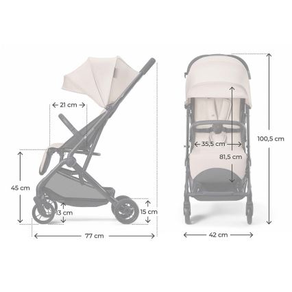 KINDERKRAFT - Sportkinderwagen INDY 3 Misty Beige