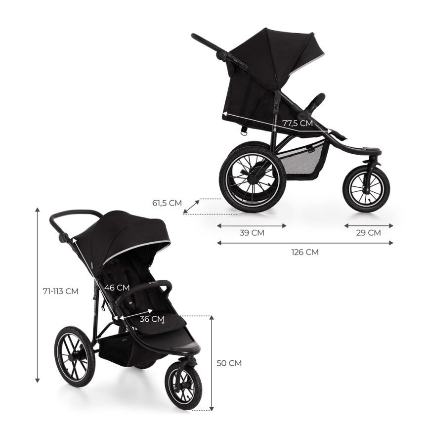 KINDERKRAFT - Sportwagen HELSI2 Schwarz