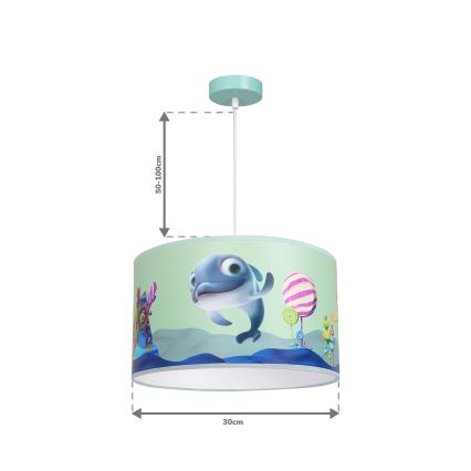Kinderkronleuchter an Schnur DOLPHIN 1xE27/60W/230V