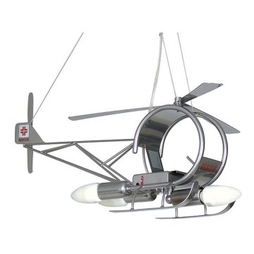 Kinderkronleuchter Hubschrauber - silbern