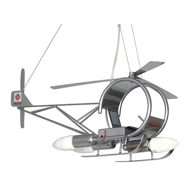 Kinderkronleuchter Hubschrauber - silbern