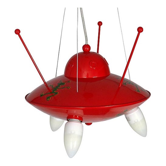 Kinderkronleuchter Ufo - rot
