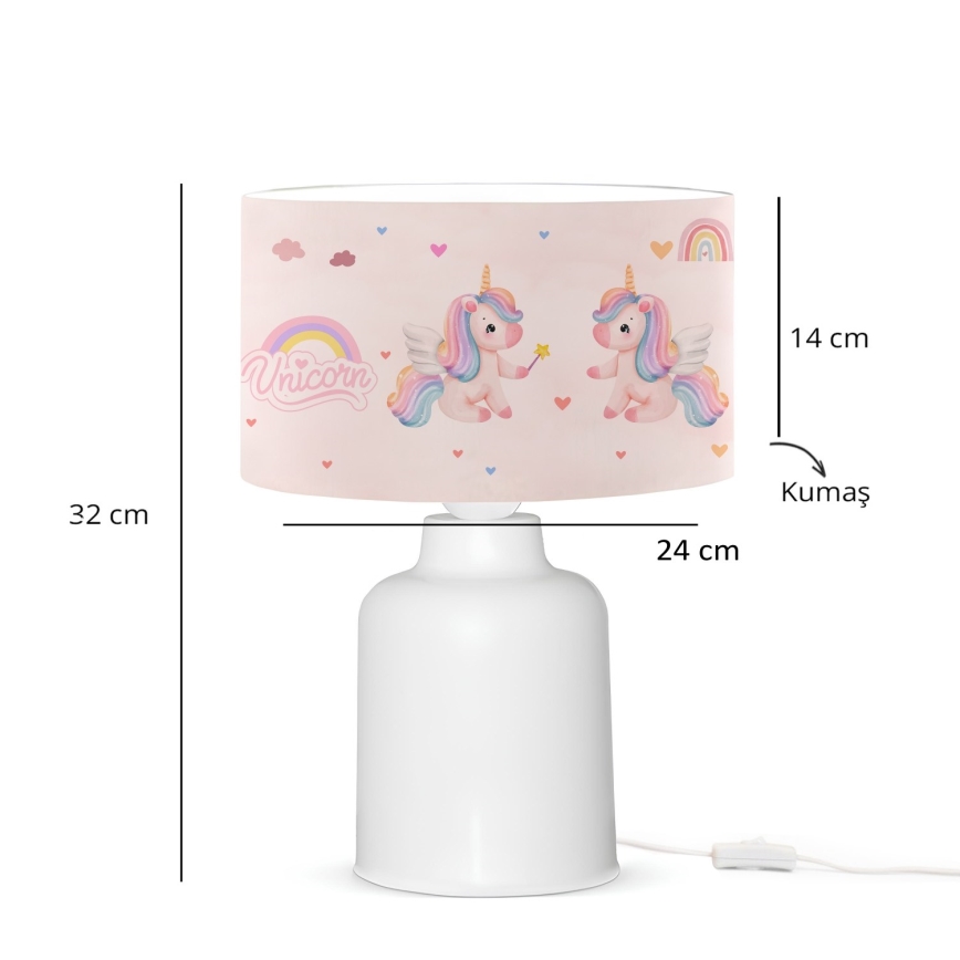 Kinderlampe CANDY 1xE27/40W/230V rosa/weiß
