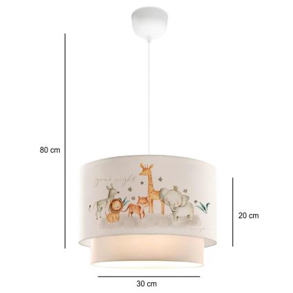 Kinderleuchte CANDY 1xE27/40W/230V weiß/braun