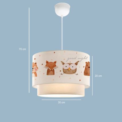 Kinderleuchte CANDY 1xE27/40W/230V weiß/braun