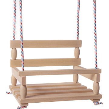 Kinderschaukel aus Holz, beige