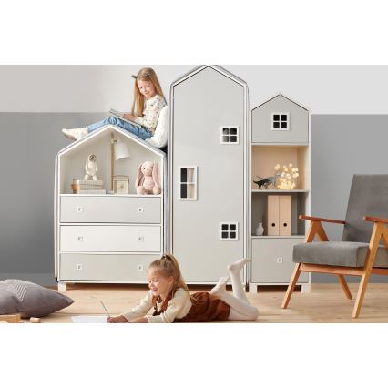 Kinderschrank MIRUM 126x80 cm weiß/grau