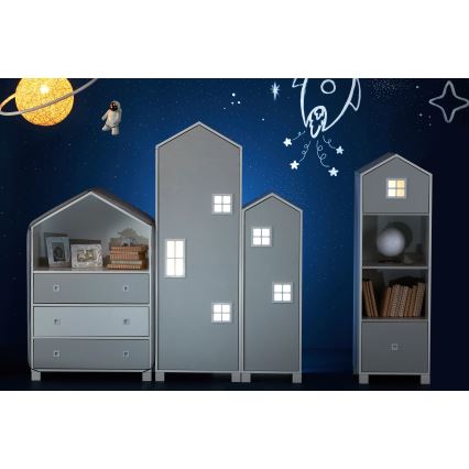 Kinderschrank MIRUM 126x80 cm weiß/grau