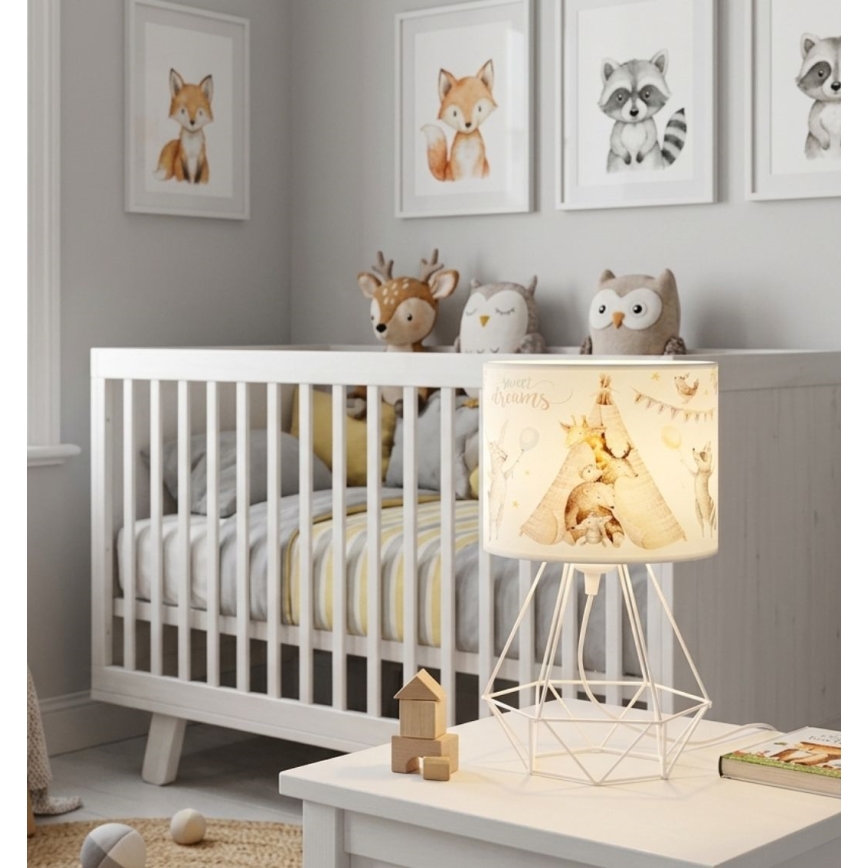Kinderschreibtischlampe KIDS ROOM 1xE27/60W/230V Ø 18 cm, mit Tiermotiven