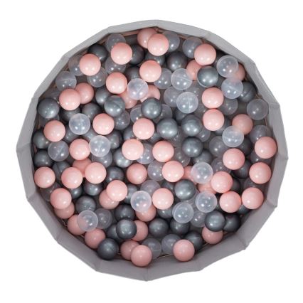 Kinder-Trockenpool mit Bällen, Ø 80 cm, rosa/grau