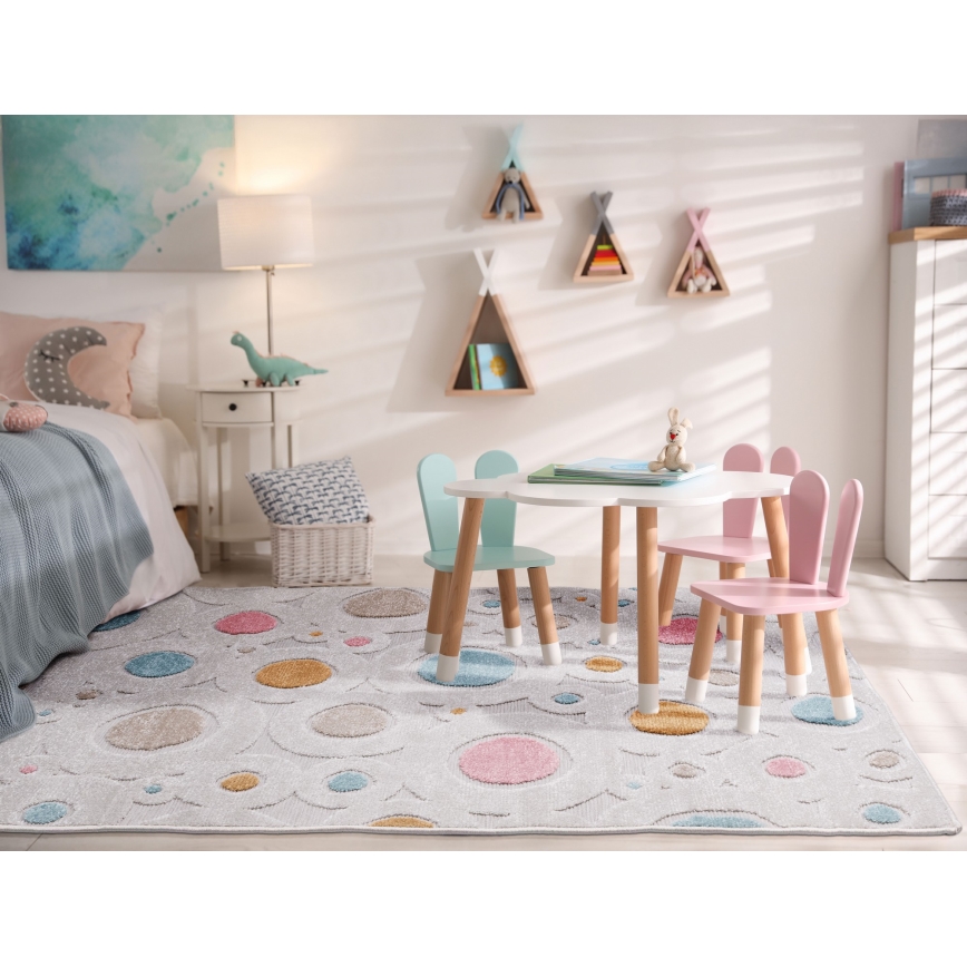 Kinderteppich PIAR 80x150 cm mehrfarbig/mit Punkten