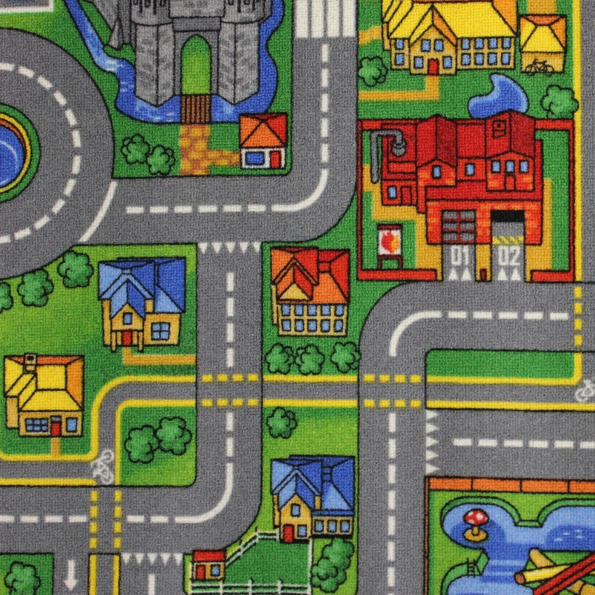 Kinderteppich PLAYTOWN 160x220 cm mehrfarbig/Stadt