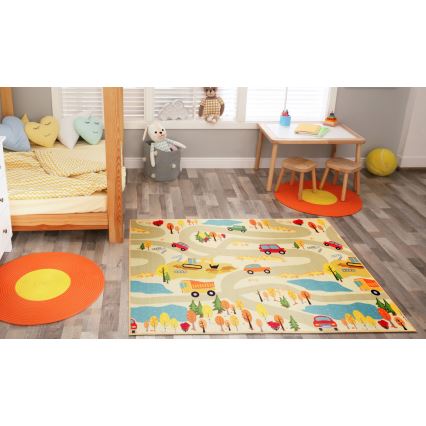 Kinderteppich STELLA STREETS 100x150 cm beige/Stadt