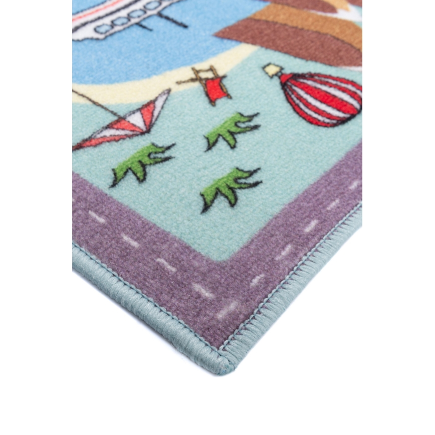 Kinderteppich STELLA STREETS 100x150 cm türkis/Stadt