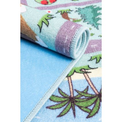 Kinderteppich STELLA STREETS 100x150 cm türkis/Stadt