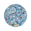 Kinderteppich STELLA STREETS 120 cm blau/Stadt