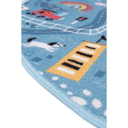 Kinderteppich STELLA STREETS 120 cm blau/Stadt
