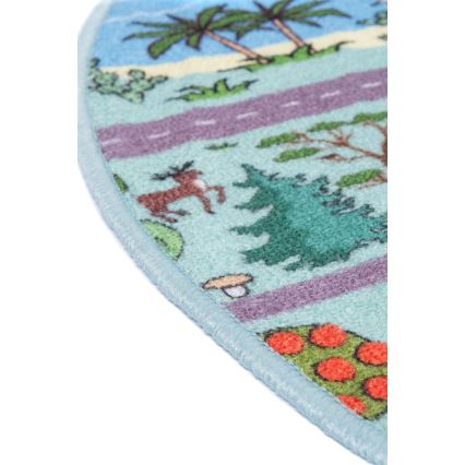 Kinderteppich STELLA STREETS 120 cm türkis/Stadt