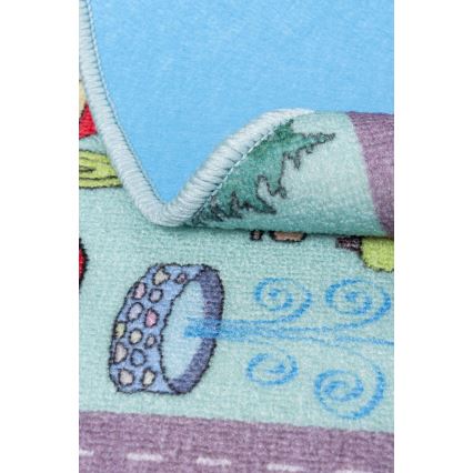 Kinderteppich STELLA STREETS 120 cm türkis/Stadt