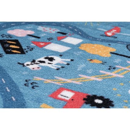 Kinderteppich STELLA STREETS 120x170 cm, blau/Stadtmotiv
