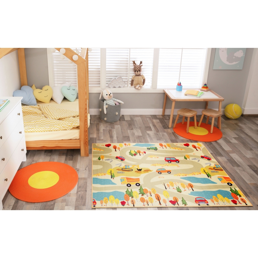 Kinderteppich STELLA STREETS 80x100 cm beige/Stadt