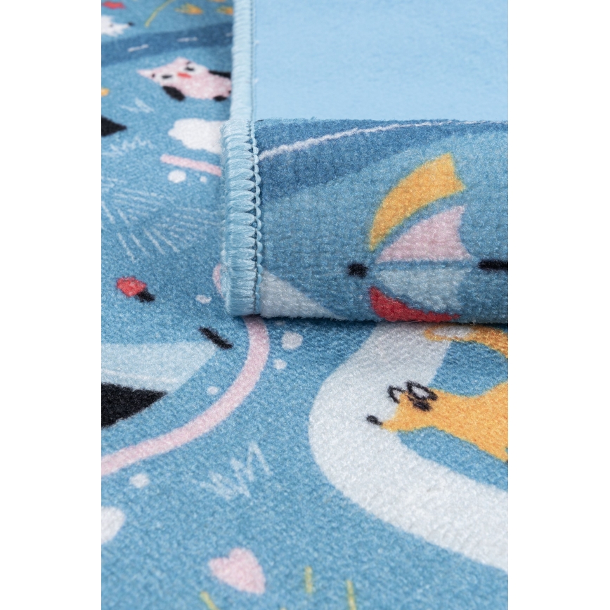 Kinderteppich STELLA STREETS 80x100 cm blau/Stadt