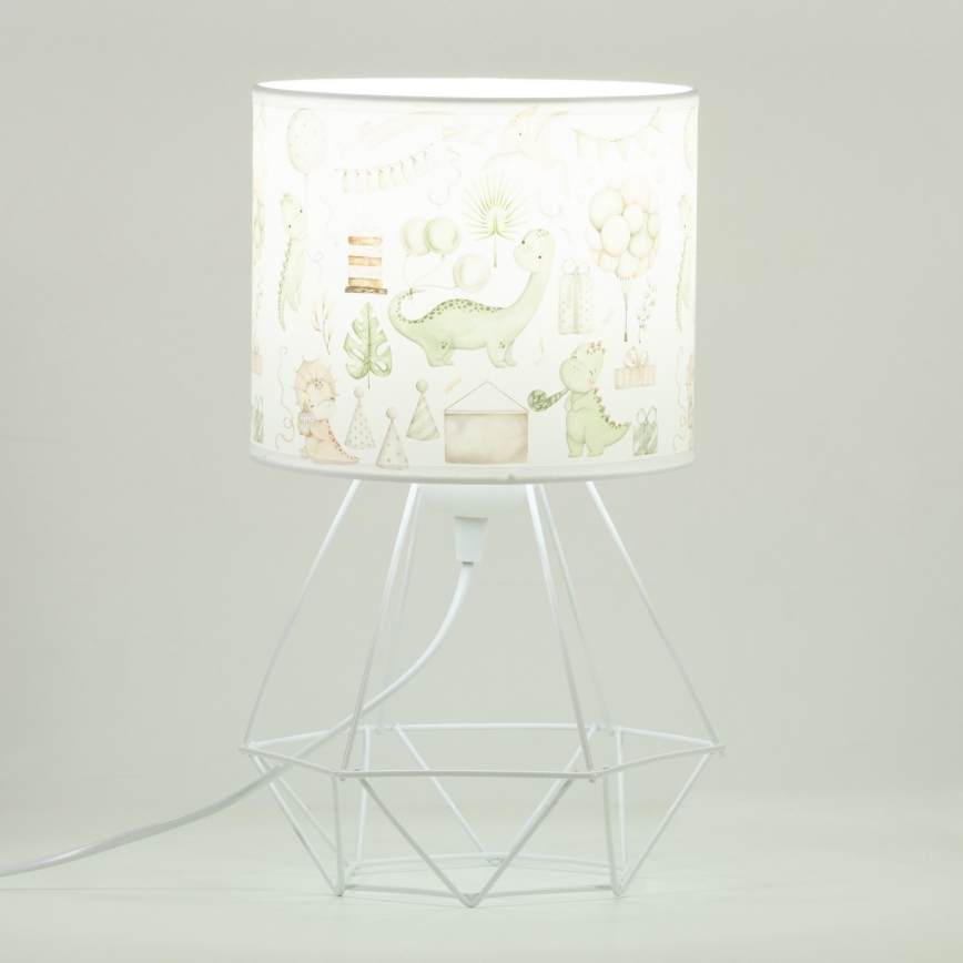 Kindertischlampe KIDS ROOM 1xE27/60W/230V Ø 18 cm Dinosaurier