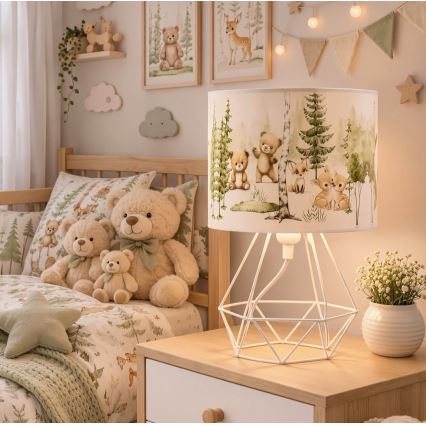 Kindertischlampe KIDS ROOM 1xE27/60W/230V Ø 18 cm, mit niedlichen Tiermotiven