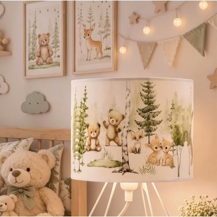 Kindertischlampe KIDS ROOM 1xE27/60W/230V Ø 18 cm, mit niedlichen Tiermotiven