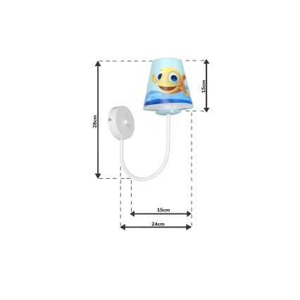 Kinderwandleuchte FISH 1xE14/40W/230V