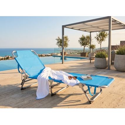 Klappbare, verstellbare Sonnenliege SUNO 56 x 190 cm, blau