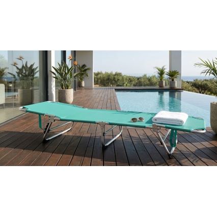 Klappbare, verstellbare Sonnenliege SUNO 56x190 cm, türkis