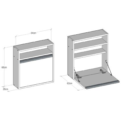 Klappbarer Arbeitstisch OPTIMUM 60x64 cm weiß