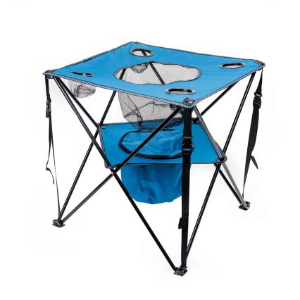 Klappbarer Campingtisch + 2x Stuhl blau