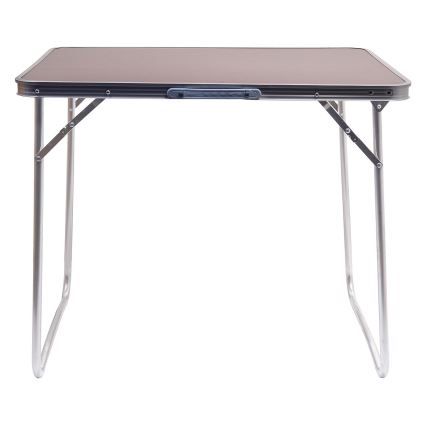 Klappbarer Campingtisch braun/matt Chrom