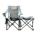 Klappbarer Campingtisch + Stuhl grau/blau
